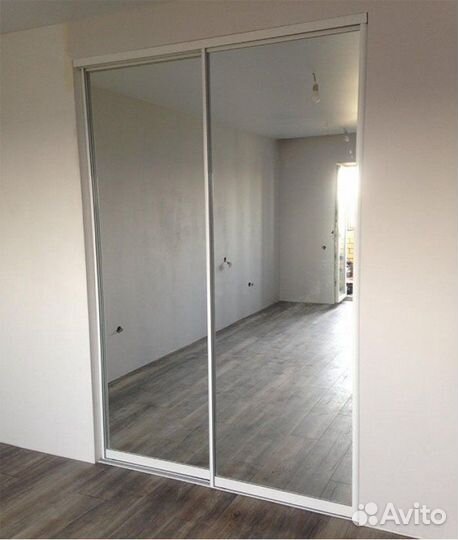 Зеркальные двери-купе в нишу шк-189