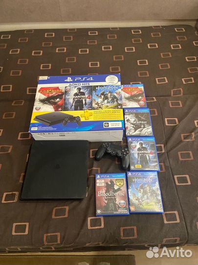 Sony playstation 4 slim 500gb + 5 игр