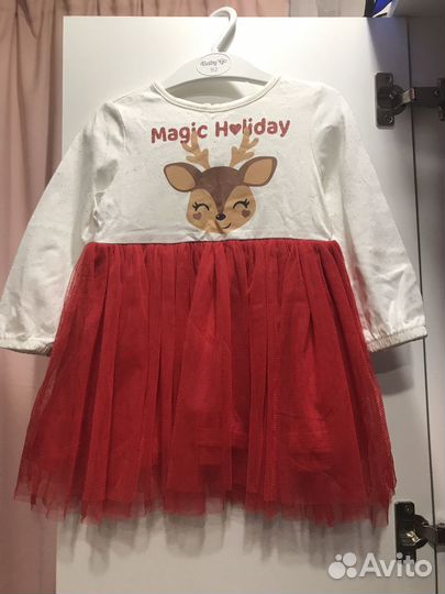 Новогоднее платье для девочки 86