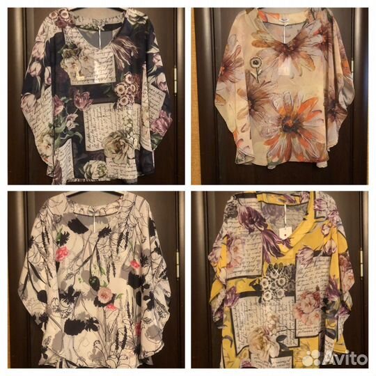 Туника турция большой размер darkwin шифон 56/62