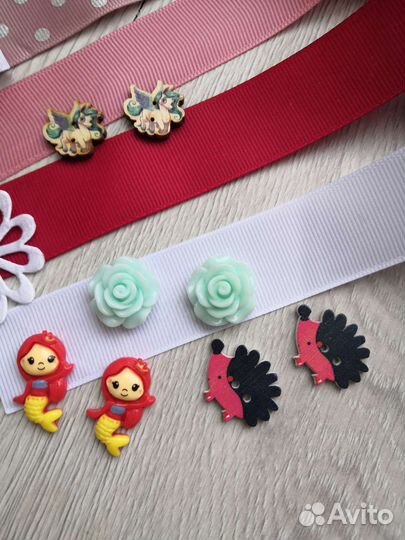 Репсовые ленты +кабашоны набор