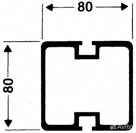 Стойки алюминиевые квадратные 8х8 см, в стаканы глубина 35 см Haspo 924-541