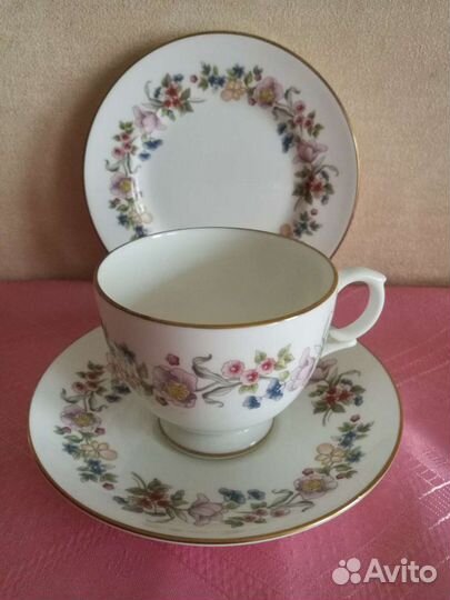 Чайное трио, сахарница, молочник, Англия