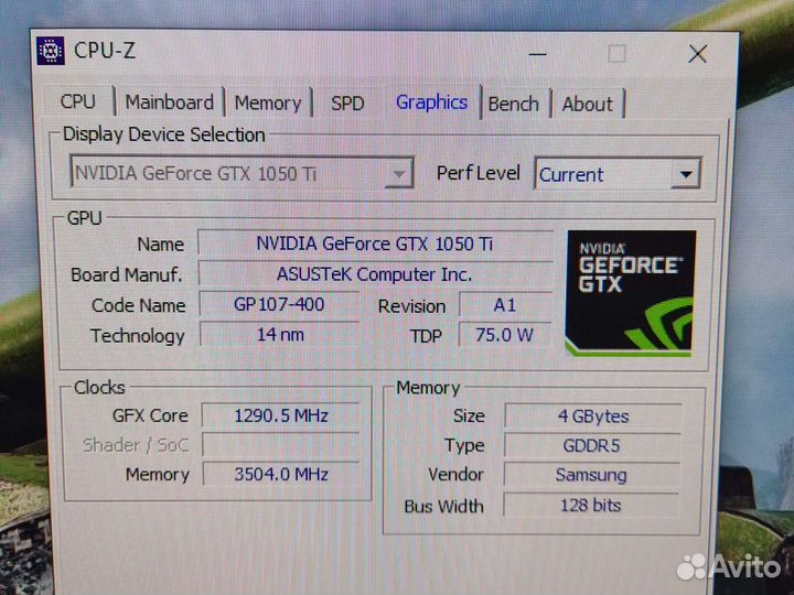 Видеокарта Asus gtx 1050 ti 4gb