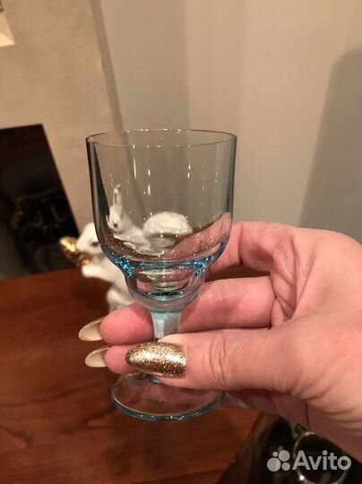 Рюмки купоросное стекло винтаж 60-70 х г