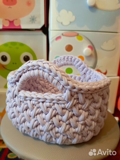 Корзинка из трикотажной пряжи