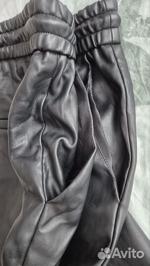 Кожаные брюки женские 48