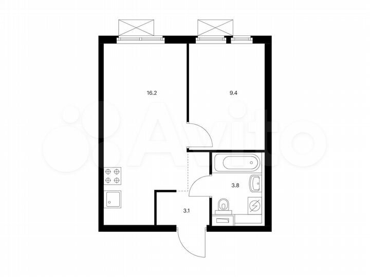 1-к. квартира, 32,5 м², 15/15 эт.