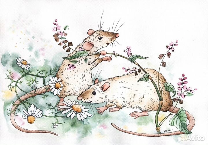 Портрет питомца акварелью на заказ