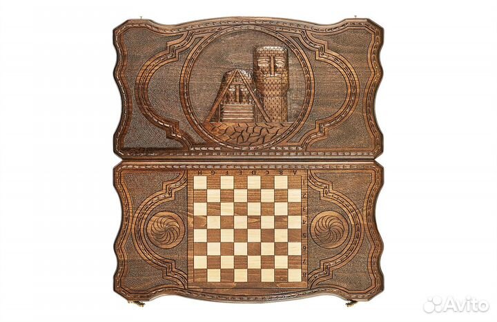 Нарды и шашки резные Арцах 64 х 60 см Бук Армения 62450