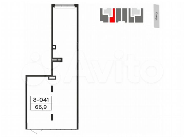 Аренда, торговое помещение площадью 67.1 кв.м