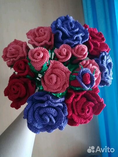Вязанные цветы #Роза крючком