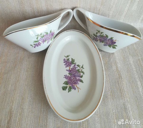 Соусники селедочницы Сирень Дулево СССР