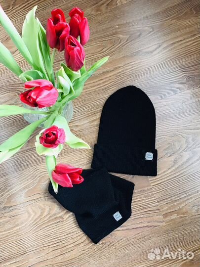 Манишка, снуд ручной работы меринос