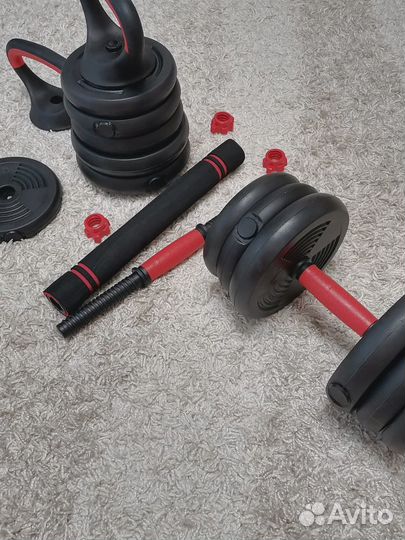 Гантели + штанга + гиря набор 30 кг трансформер