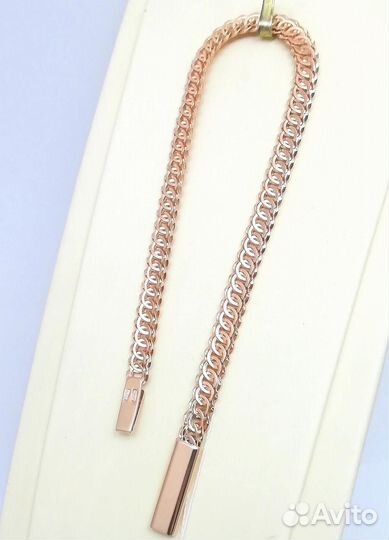 Золотой браслет Ажурный, полновесный, замок коробочка, длина 19 см, вес 4,45г