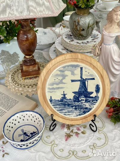 Винтаж тарелка, панно Delft Blue