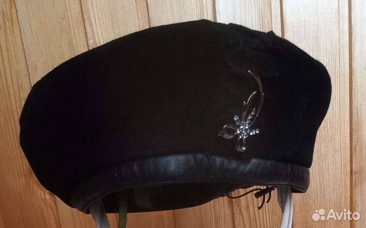 Берет женский, натуральная замша