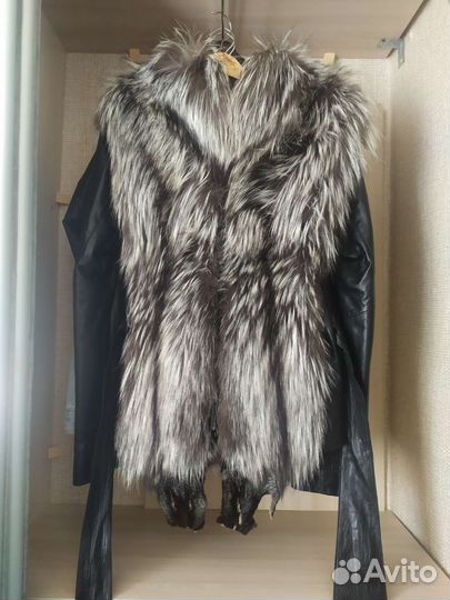 Меховая куртка жилетка из чернобурки
