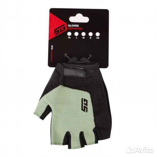 Велоперчатки STG Fit Skin, размер M, зеленый с черным