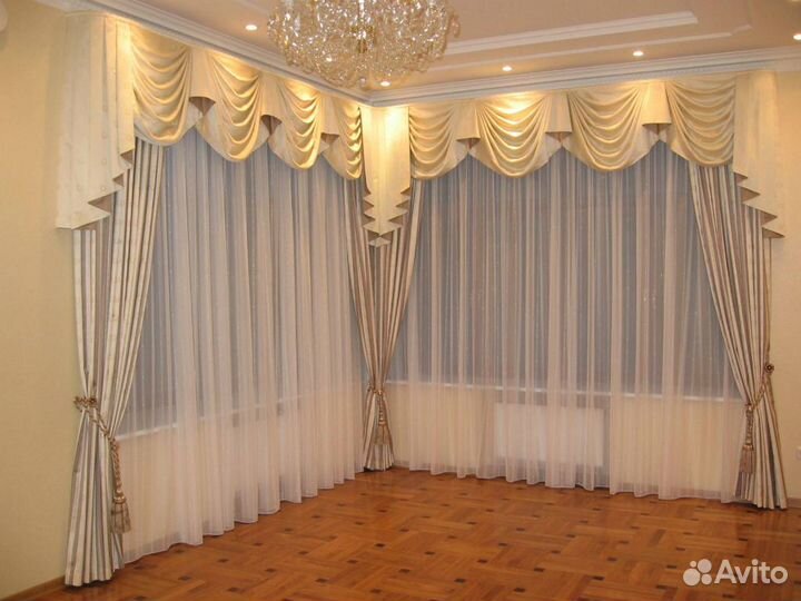 Пошив штор, монтаж карнизов