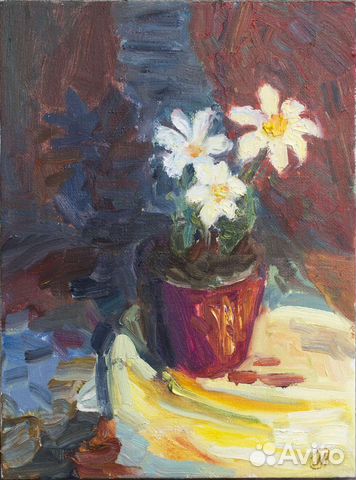 Картина маслом на холсте цветы