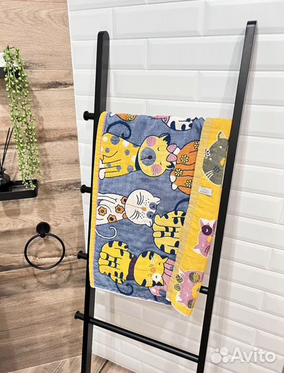 Полотенце муслин хлопок кошечки 50 на 75 2шт