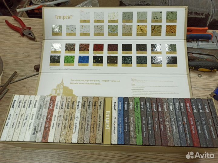 Образцы акрилового камня sumsung tempest