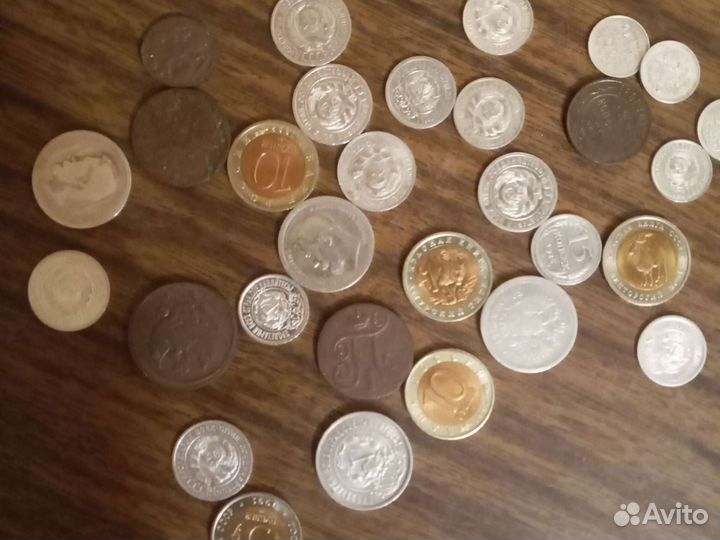 Монеты серебро и медные