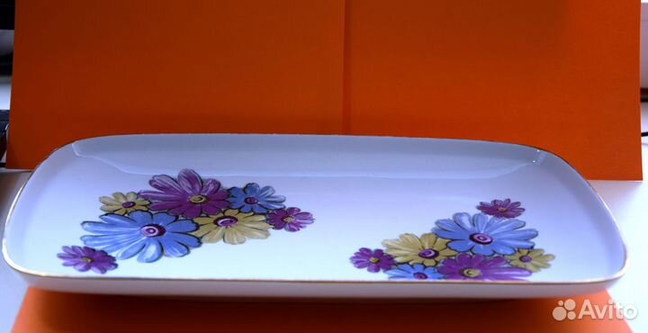 Блюдо продолговатое weisswasser фарфор Германия
