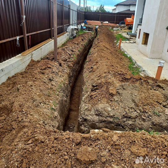 Землекопы копка траншей дренаж