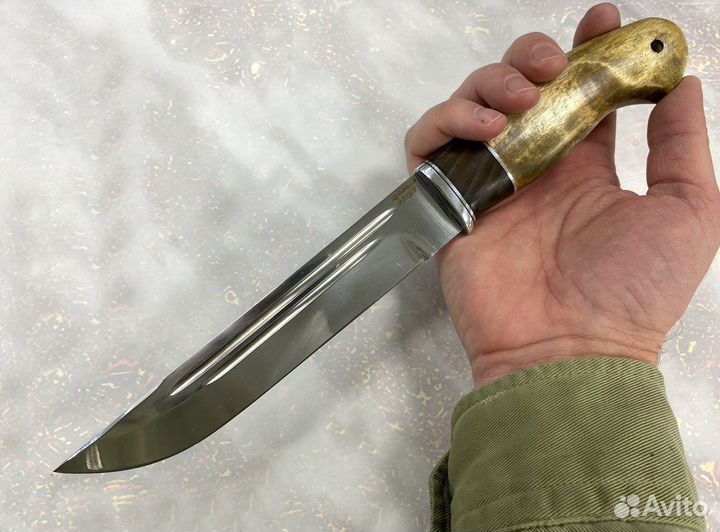 Нож Засапожный, кованая 95Х18, стаб.карельская бер