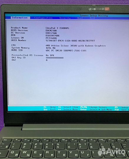 Lenovo IdeaPad 3 15ADA05 AMD Athlon Silver 3050U
