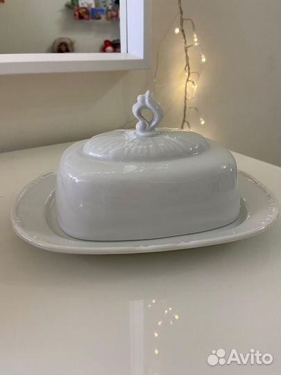 Масленка фарфоровая новая