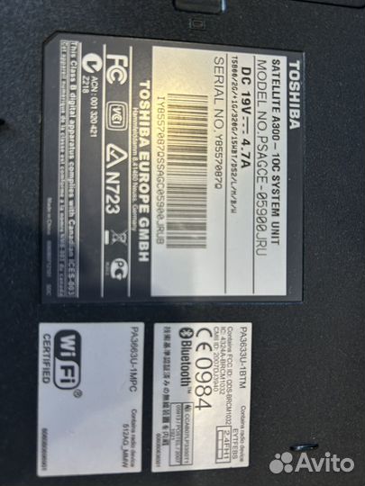 Ноутбук тошиба на запчасти