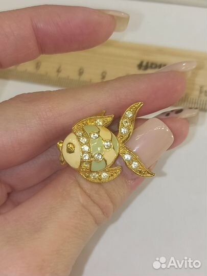 Брошь золотая рыбка СССР