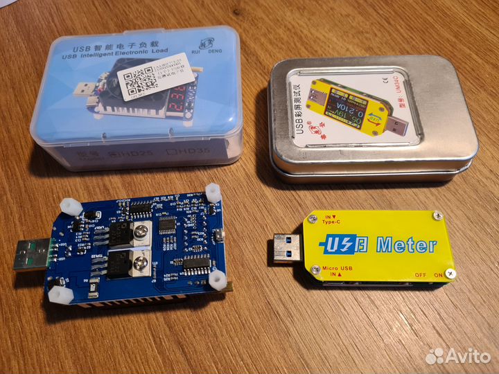 USB тестер Ruideng UM34C + нагрузка HD25