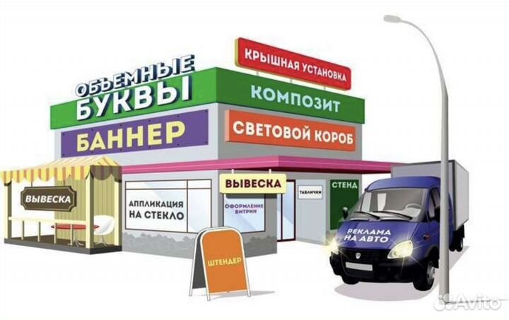 Наружная реклама, вывески, объемные буквы