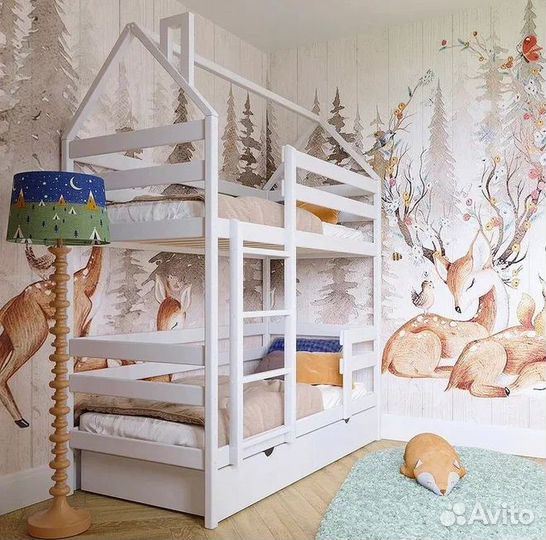 Двухъярусная кровать домик 180х80
