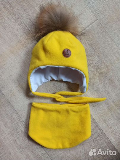 Шапочка зимняя 40-42 и снуд, 3-6 мес
