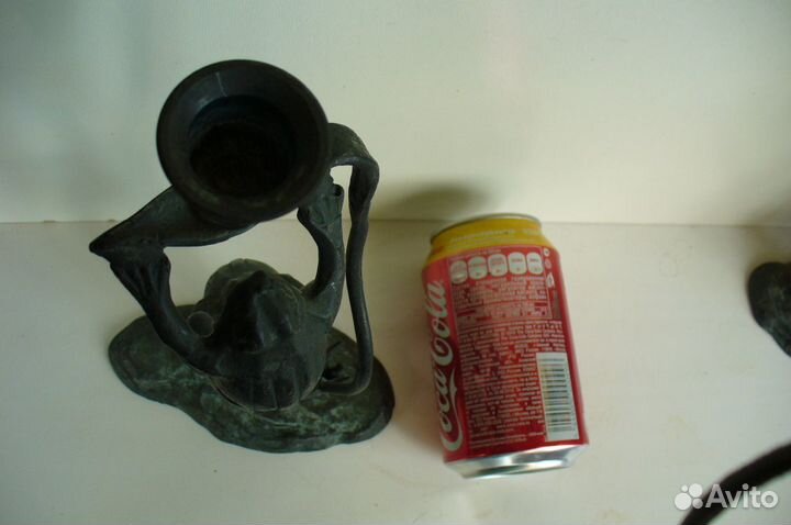 Подсвечник Лягушки.Латунь.Бронза