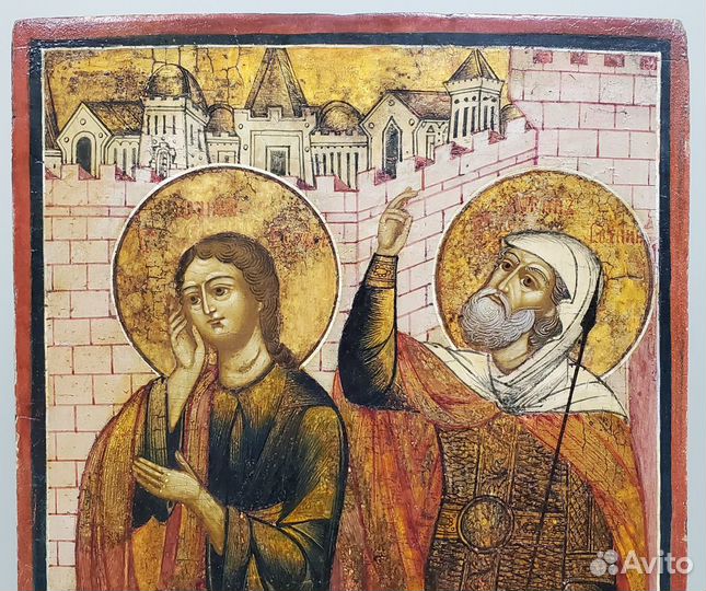 Икона Св.Иоанн Богослов и Лонгин Сотник 19 век