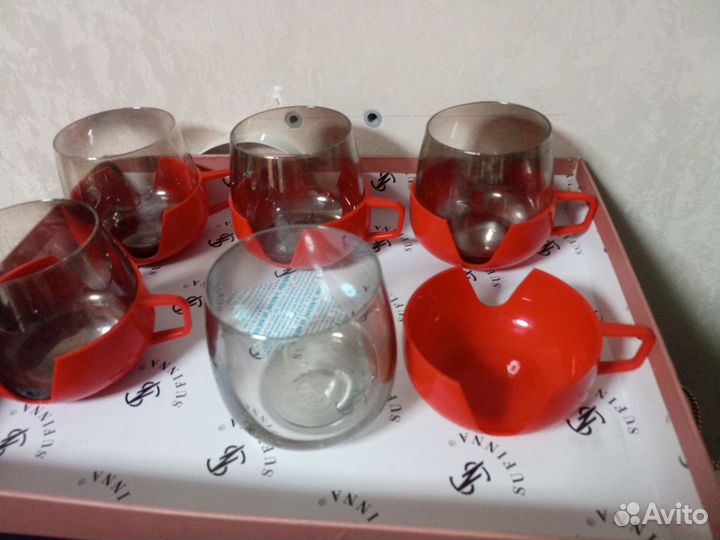 Бокалы с подстаканиками 5 штук