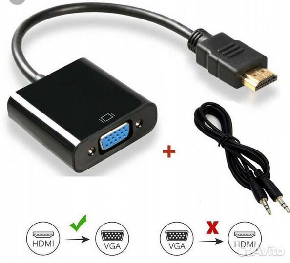 Переходник vga на hdmi+ звук