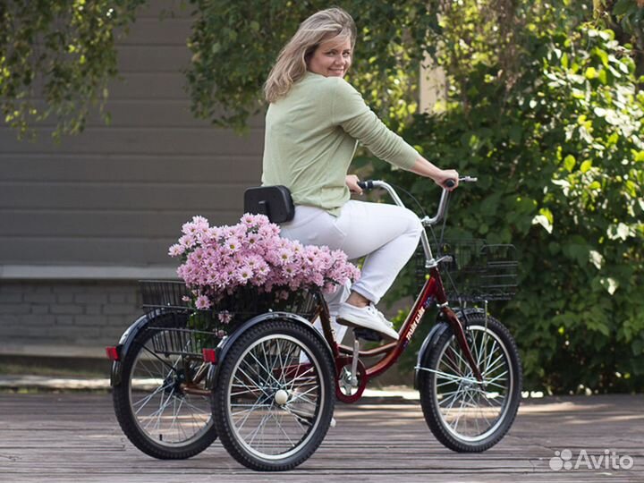 Велосипед с 3-мя колесами пожилым