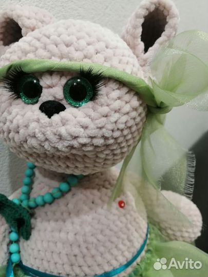 Вязаная игрушка интерьерная кукла тильда