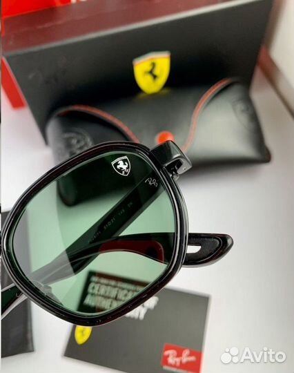 Очки ray ban ferrari зеленые