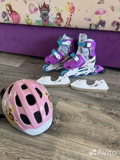 Ролики - коньки детские. Шлем в подарок