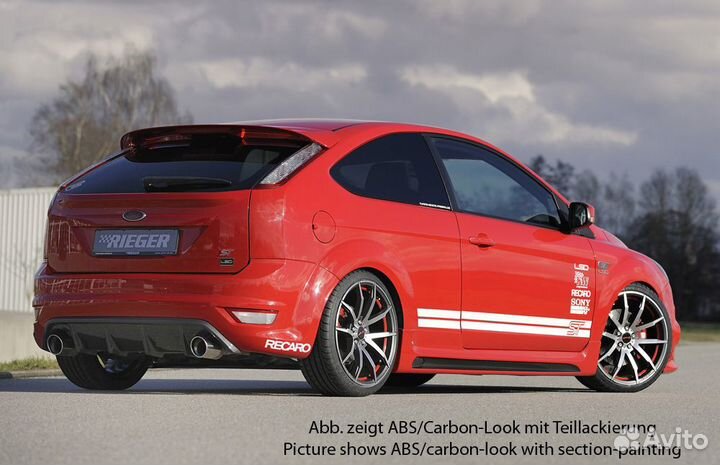 Ford Focus 2 04-11 Накладки на пороги Rieger