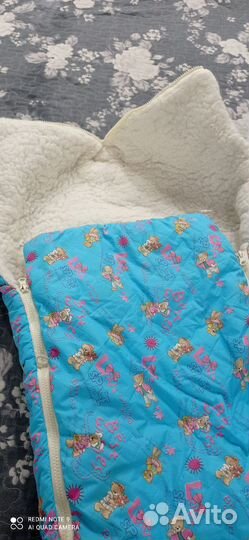 Зимний конверт в коляску на овчине